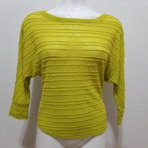 Xhilaration top XS textured stripe knit dolman 3/4 sleeve polyester rayon